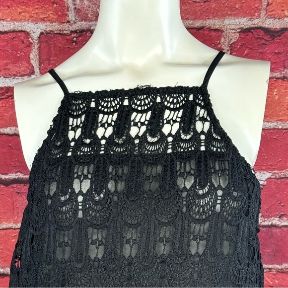 Purple Snow Black Lace Sheer Halter Top - XL - Picture 3 of 11